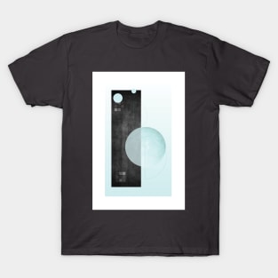 Minimalist Geometric Gray and Teal Art Print T-Shirt